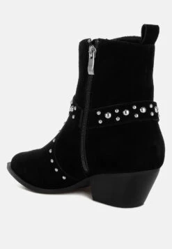 Rodeo Studded Real Suede Leather Ankle Boots 21 Rodeo Studded Real Suede Leather Ankle Boots -Her Shoe World Rodeo Studded Suede Ankle Boots RCSH5004 BLACK 1