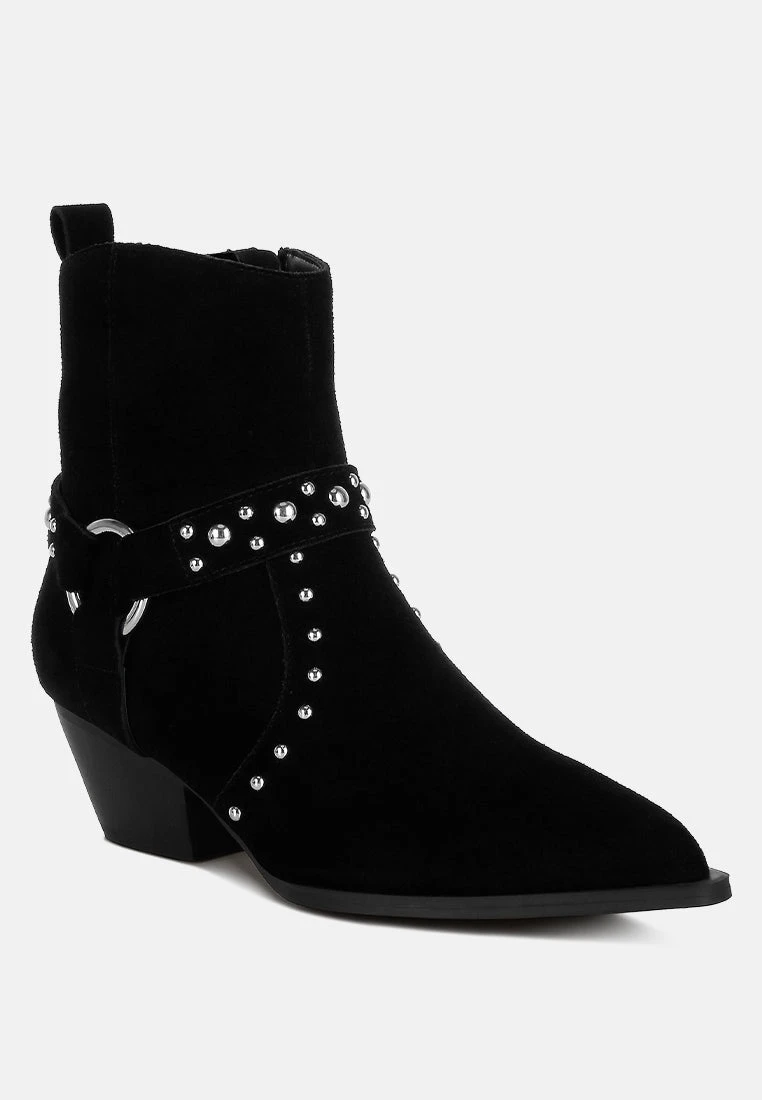 Rodeo Studded Real Suede Leather Ankle Boots 10 Rodeo Studded Real Suede Leather Ankle Boots - Image 8
