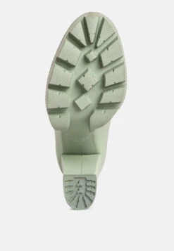 CORINNE Green Chain Embellished Chunky Loafers 14 CORINNE Green Chain Embellished Chunky Loafers -Her Shoe World SH4184Green 8