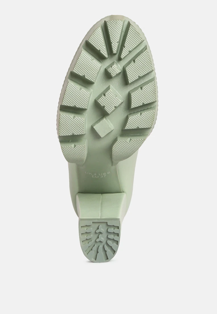 CORINNE Green Chain Embellished Chunky Loafers 8 CORINNE Green Chain Embellished Chunky Loafers - Image 6