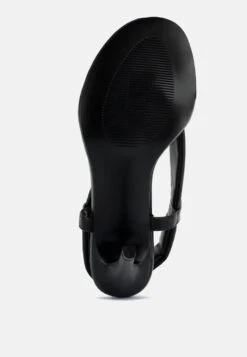 SINGLES Black Stiletto Heel Thong Sandals -Her Shoe World SINGLESBlackHighHeeledThongSandals RCSH3037 black 3