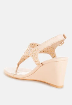 Sappho Studded Thong Toe Wedges -Her Shoe World Sappho Studded Thong Toe Wedges RCSH5596 5