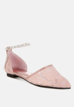 Shrami Pearl & Rhinestone Strap Flat Sandals -Her Shoe World Shrami Pearl Rhinestone Strap Flat Sandals RCSH5111 BLUSH 10
