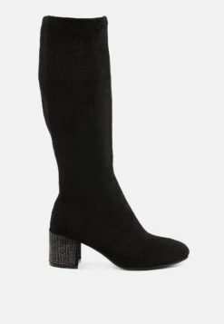 Sinaloa Microfiber Knee High Boots -Her Shoe World Sinaloa Microfiber Knee High Boots RCSH5299 BLACK 4
