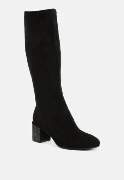 Sinaloa Microfiber Knee High Boots -Her Shoe World Sinaloa Microfiber Knee High Boots RCSH5299 BLACK 5