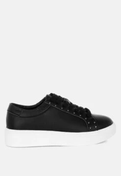 Strider Studs Embellished Chunky Sneakers -Her Shoe World Strider Studs Embellished Chunky Sneakers RCSH5552 BLACK 4