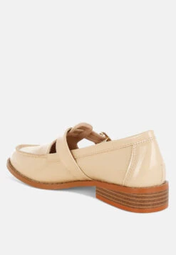 Swenson Patent Pleather Mary Jane Loafers -Her Shoe World SwensonPatentPleatherMaryJaneLoafersRCSH5606BEIGE 3