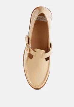 Swenson Patent Pleather Mary Jane Loafers -Her Shoe World SwensonPatentPleatherMaryJaneLoafersRCSH5606BEIGE 6