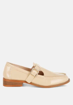 Swenson Patent Pleather Mary Jane Loafers -Her Shoe World SwensonPatentPleatherMaryJaneLoafersRCSH5606BEIGE 7