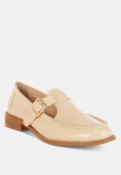 Swenson Patent Pleather Mary Jane Loafers -Her Shoe World SwensonPatentPleatherMaryJaneLoafersRCSH5606BEIGE 8