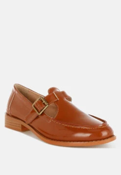 Swenson Patent Pleather Mary Jane Loafers -Her Shoe World Swenson Patent Pleather Mary Jane Loafers RCSH5606 BROWN 6