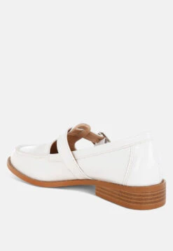 Swenson Patent Pleather Mary Jane Loafers -Her Shoe World Swenson Patent Pleather Mary Jane Loafers RCSH5606 WHITE 9