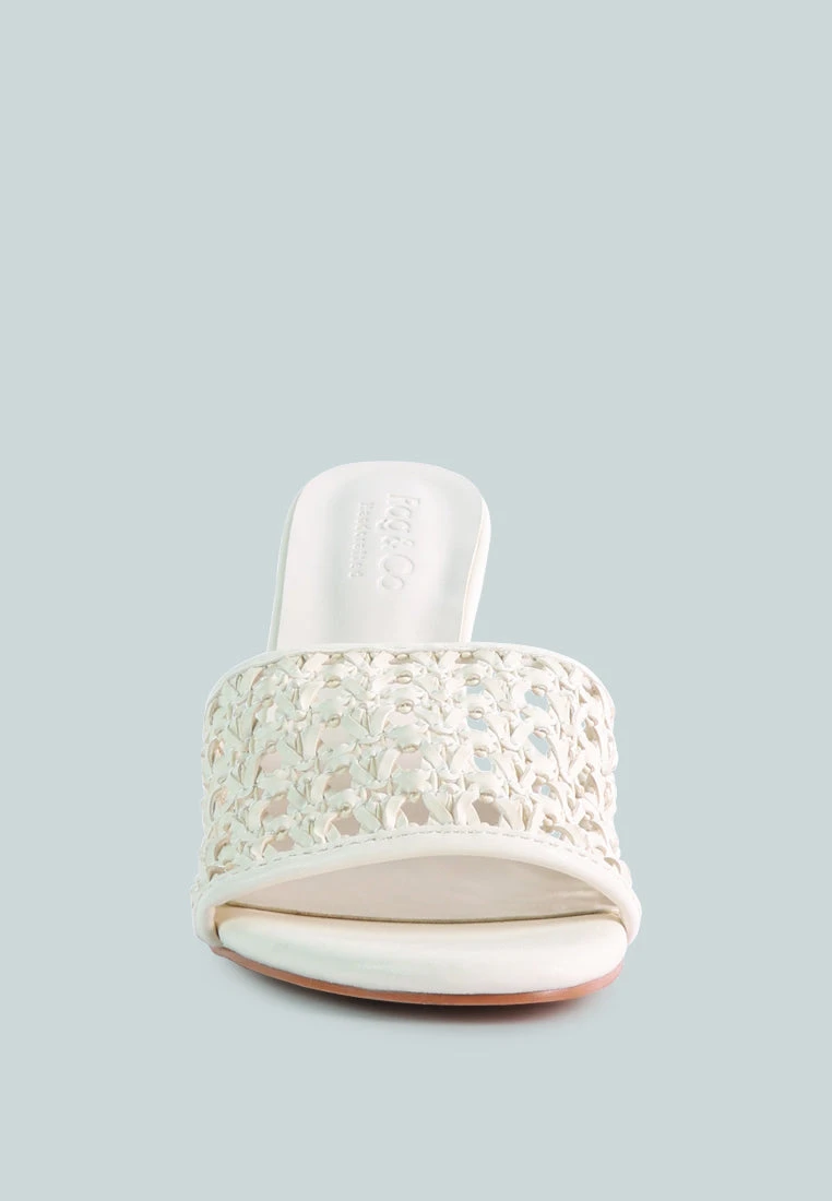 TEASE Off White Woven Stiletto Slides 5 TEASE Off White Woven Stiletto Slides - Image 3