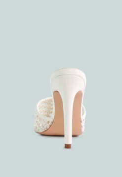 TEASE Off White Woven Stiletto Slides 13 TEASE Off White Woven Stiletto Slides -Her Shoe World TEASEOffWhiteWovenHeeledSlides RCSH2909 Off White 6