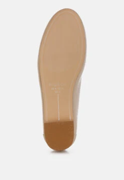 Taranis Monochromatic Horsebit Real Leather Loafers -Her Shoe World TaranisMonochromaticHorsebitRealLeatherLoafersRCSH5478BEIGE 3