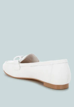 Taranis Monochromatic Horsebit Real Leather Loafers -Her Shoe World Taranis Monochromatic Horsebit Real Leather Loafers RCSH5478 WHITE 2 a9bc8c20 c932 4476 b1d5 25a88109dfa1