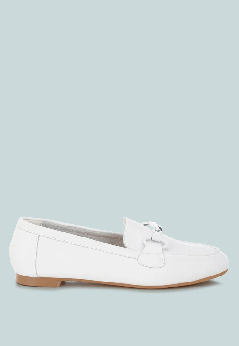 Taranis Monochromatic Horsebit Real Leather Loafers