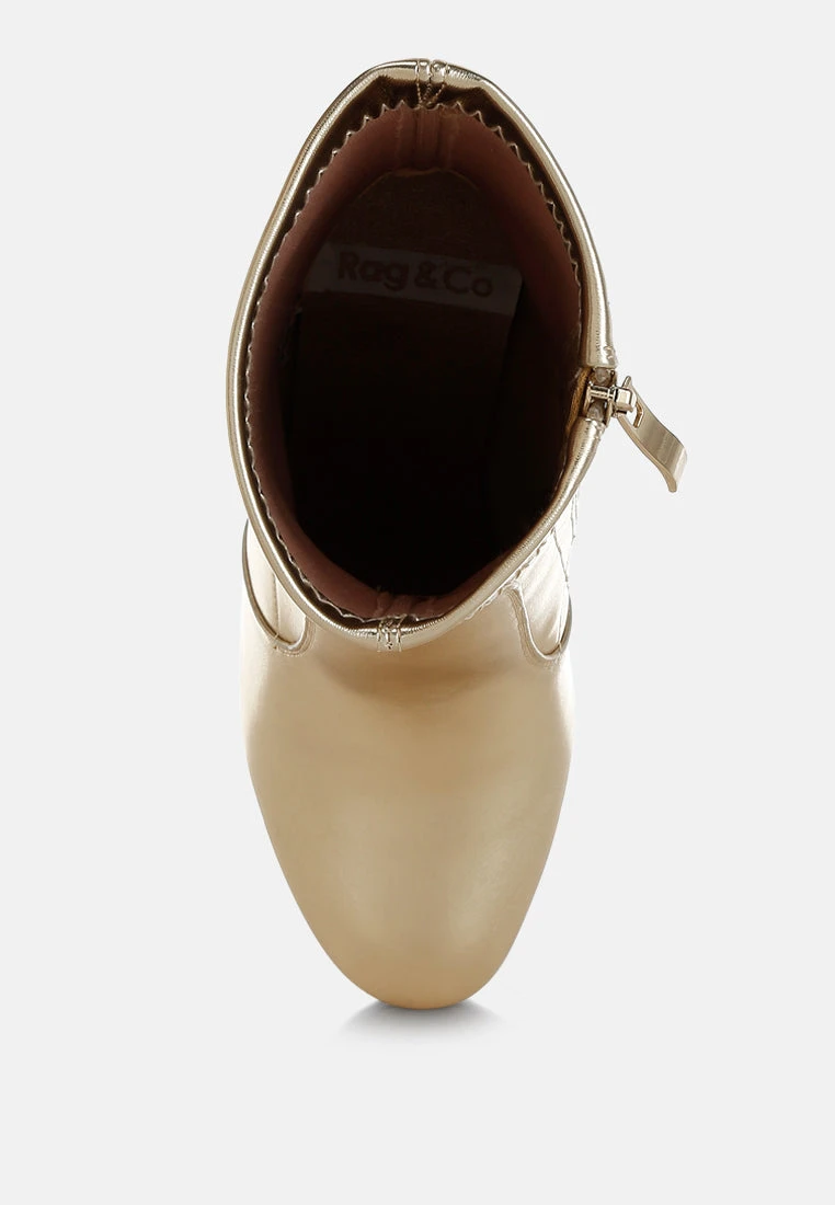 Tirana Metallic Pleather Sock Boots 6 Tirana Metallic Pleather Sock Boots - Image 4