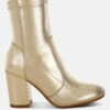 Tirana Metallic Pleather Sock Boots 2 Tirana Metallic Pleather Sock Boots -Her Shoe World TiranaMetallicPleatherSockBootsRCSH5207GOLD 7
