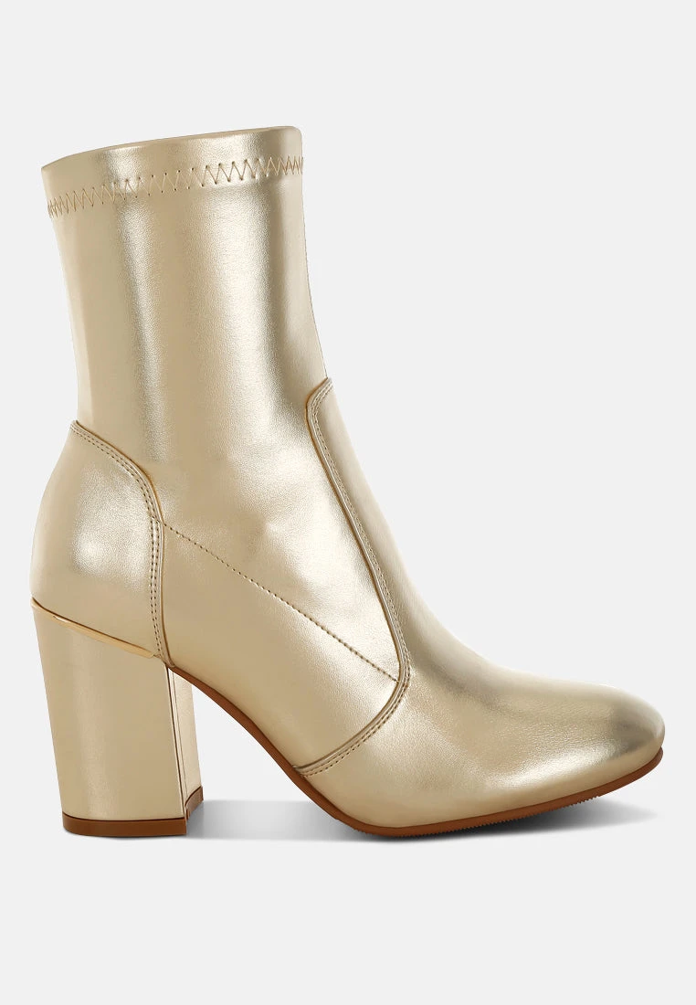 Tirana Metallic Pleather Sock Boots 3 Tirana Metallic Pleather Sock Boots