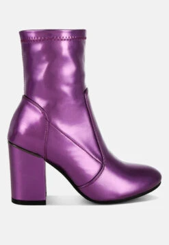 Tirana Metallic Pleather Sock Boots 27 Tirana Metallic Pleather Sock Boots -Her Shoe World Tirana Metallic Pleather Sock Boots RCSH5207 PURPLE 8