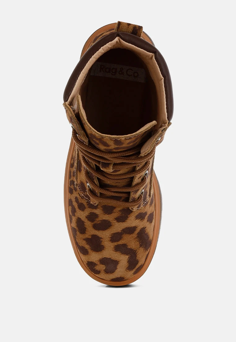 Ujola High Ankle Leopard Real Suede Leather Boots 6 Ujola High Ankle Leopard Real Suede Leather Boots - Image 4