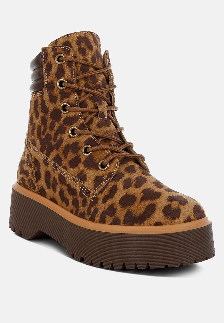 Ujola High Ankle Leopard Real Suede Leather Boots 4 Ujola High Ankle Leopard Real Suede Leather Boots - Image 2