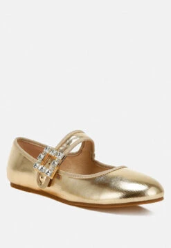 Upstage Brooch Mary Jane Ballerinas 30 Upstage Brooch Mary Jane Ballerinas -Her Shoe World UpstageBroochMaryJaneSandals RCSH4805GOLD 3