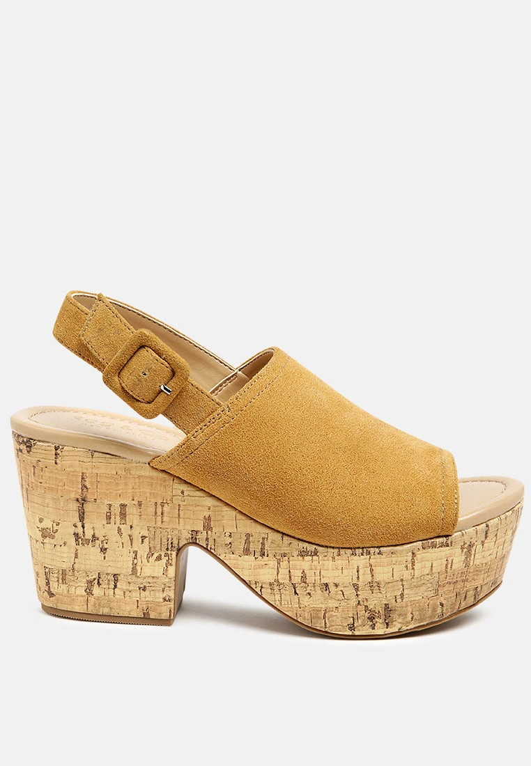 VENDELA Leather Slingback Platform Sandal In Tan 4 VENDELA Leather Slingback Platform Sandal In Tan - Image 2