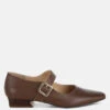 Vernis Genuine Leather Mary Jane Sandals 1 Vernis Genuine Leather Mary Jane Sandals -Her Shoe World Vernis Genuine Leather Mary Jane Sandals RCSH5156 BROWN 7