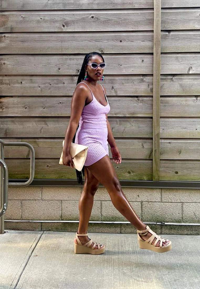 WINDRUSH Cage Wedge Leather Sandal In Nude 9 WINDRUSH Cage Wedge Leather Sandal In Nude - Image 7