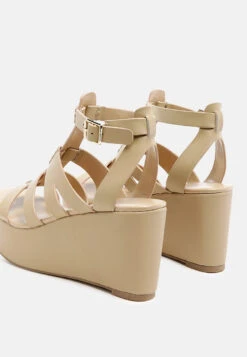 WINDRUSH Cage Wedge Leather Sandal In Nude 11 WINDRUSH Cage Wedge Leather Sandal In Nude -Her Shoe World WINDRUSHCageWedgeLeatherSandalinNude RCSH2479 Nude 3