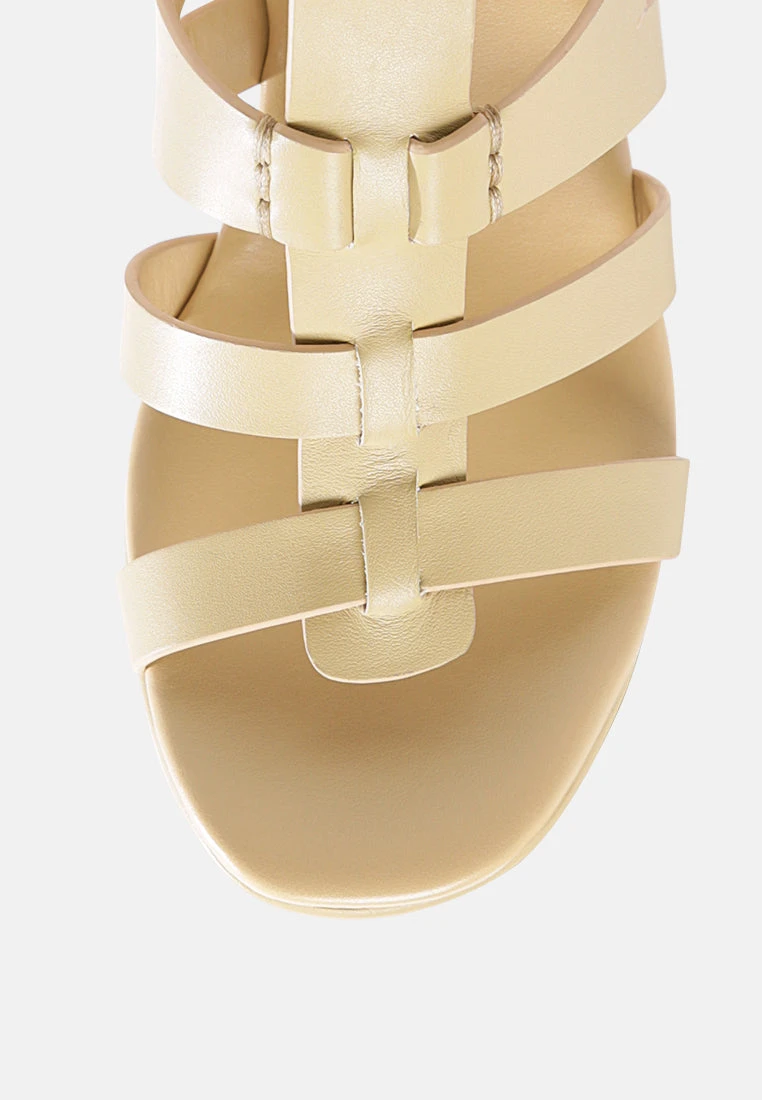 WINDRUSH Cage Wedge Leather Sandal In Nude 7 WINDRUSH Cage Wedge Leather Sandal In Nude - Image 5