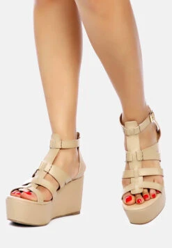 WINDRUSH Cage Wedge Leather Sandal In Nude 14 WINDRUSH Cage Wedge Leather Sandal In Nude -Her Shoe World WINDRUSHCageWedgeLeatherSandalinNude RCSH2479 Nude 6