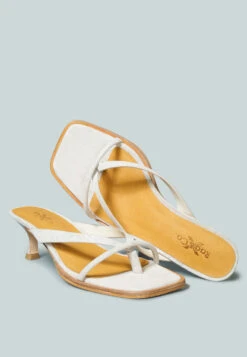 WINSLET Heeled Thong Sandal In Beige -Her Shoe World WINSLETHeeledThongSandalinBeige RCSH2380 Gold 3