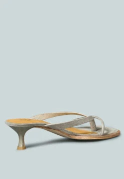 WINSLET Heeled Thong Sandal In Bronze -Her Shoe World WINSLETHeeledThongSandalinBronze RCSH2380 Bronze 5