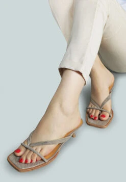 WINSLET Heeled Thong Sandal In Bronze -Her Shoe World WINSLETHeeledThongSandalinBronze RCSH2380 Bronze 6