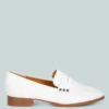 Noshiya Patent Pleather Penny Loafers -Her Shoe World WingedPatentPleatherPennyLoafers RCSH4842 off white 4