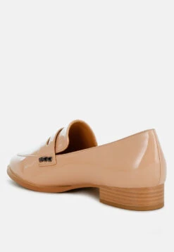 Noshiya Patent Pleather Penny Loafers -Her Shoe World Winged Patent Pleather Penny Loafers RCSH4842 beige 7