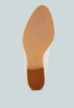 Wolferton Delicate Stud Detail Leather Loafers -Her Shoe World WolfertonDelicateStudDetailLeatherLoafers RCSH4847 offwhite 3