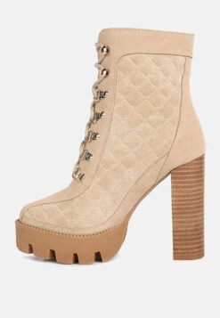 YOKO Beige Fine Suede Quilted Ankle Boots 11 YOKO Beige Fine Suede Quilted Ankle Boots -Her Shoe World YOKOBeigeFineSuedeQuiltedAnkleBoots RCSH3885 Beige 5