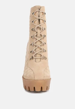 YOKO Beige Fine Suede Quilted Ankle Boots 10 YOKO Beige Fine Suede Quilted Ankle Boots -Her Shoe World YOKOBeigeFineSuedeQuiltedAnkleBoots RCSH3885 Beige 8