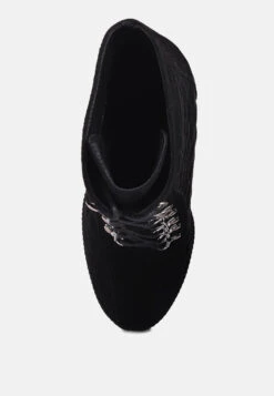 YOKO Black Fine Suede Quilted Ankle Boots 13 YOKO Black Fine Suede Quilted Ankle Boots -Her Shoe World YOKOBlackFineSuedeQuiltedAnkleBoots RCSH3885 Black 2