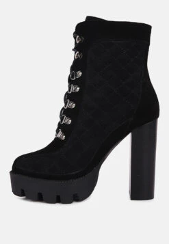 YOKO Black Fine Suede Quilted Ankle Boots 11 YOKO Black Fine Suede Quilted Ankle Boots -Her Shoe World YOKOBlackFineSuedeQuiltedAnkleBoots RCSH3885 Black 5