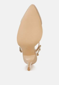 Yaga Stiletto Heel Slingback Sandals -Her Shoe World YagaStilettoHeelSlingbackSandalsRCSH5365BEIGE 3