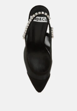 Yaga Stiletto Heel Slingback Sandals -Her Shoe World Yaga Stiletto Heel Slingback Sandals RCSH5365 BLACK 2