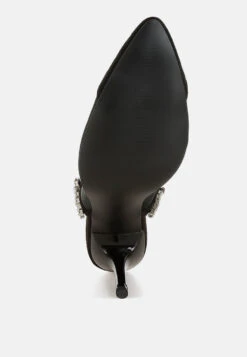 Yaga Stiletto Heel Slingback Sandals -Her Shoe World Yaga Stiletto Heel Slingback Sandals RCSH5365 BLACK 3