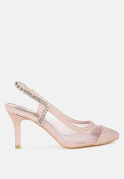 Yaga Stiletto Heel Slingback Sandals -Her Shoe World Yaga Stiletto Heel Slingback Sandals RCSH5365 PINK 5