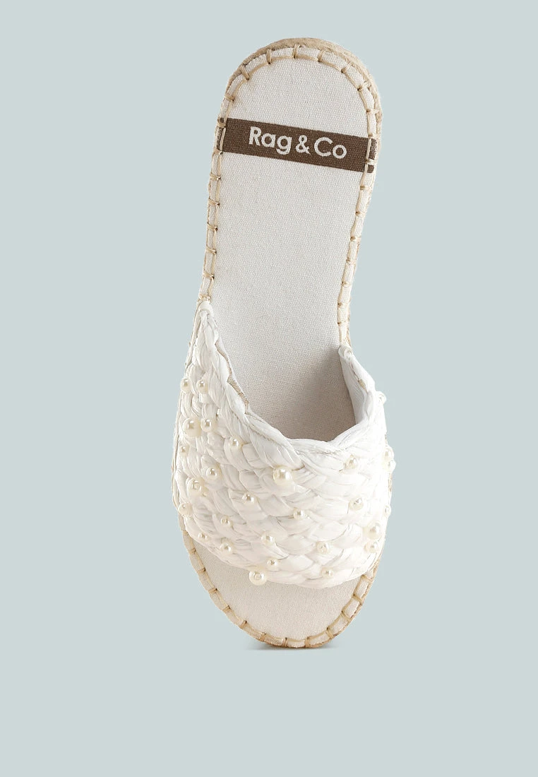 Yakna Pearl Embellished Woven Flats 6 Yakna Pearl Embellished Woven Flats - Image 4