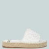 Yakna Pearl Embellished Woven Flats -Her Shoe World YaknaPearlEmbellishedWovenFlatsRCSH5464WHITE 6